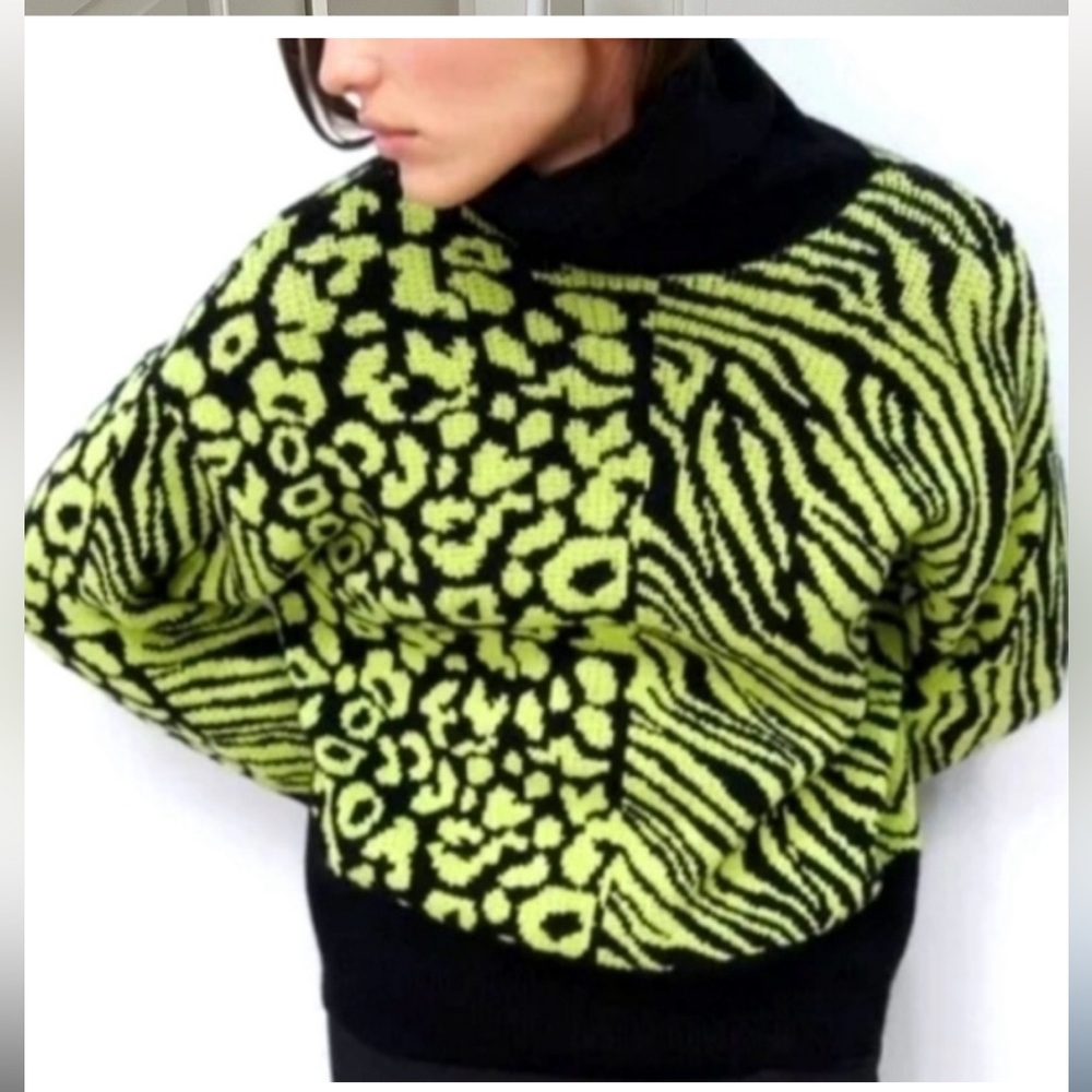 Zara animal print turtleneck